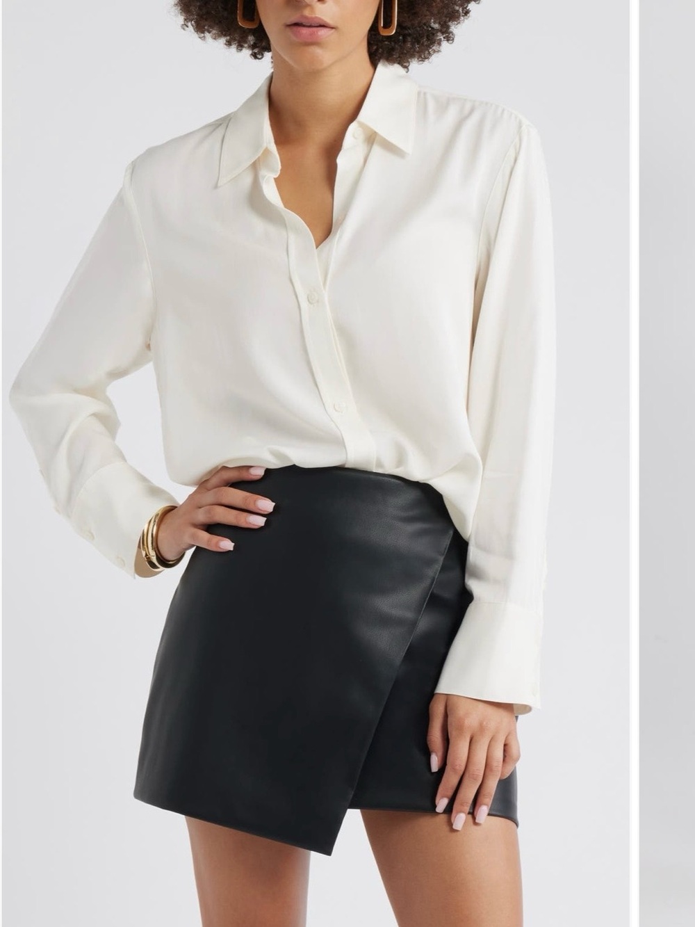 Open Edit Relaxed Fit Long Sleeve Button-Up